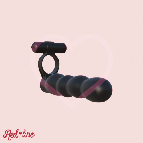 ANILLO VIBRADOR + DILDO PARA DOBLE PENETRACIÓN